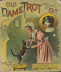 Dame Trot shaking the paw of a cat