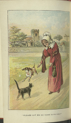 Dame Trot with a cat and a dog