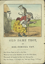 Dame Trot with her cat on her shoulder