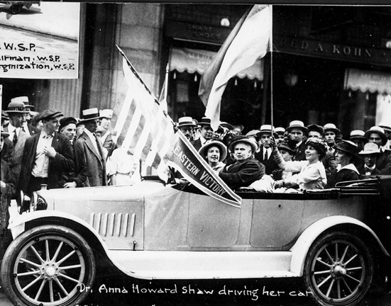 photo of Shaw in her Yellow Devil car