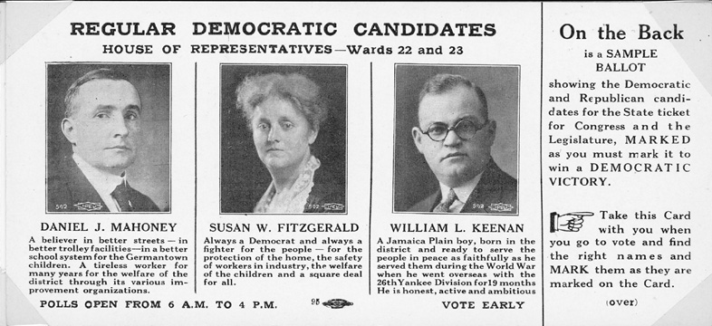 sample ballot for House of Representative race, including candidate Susan Walker Fitzgerald
