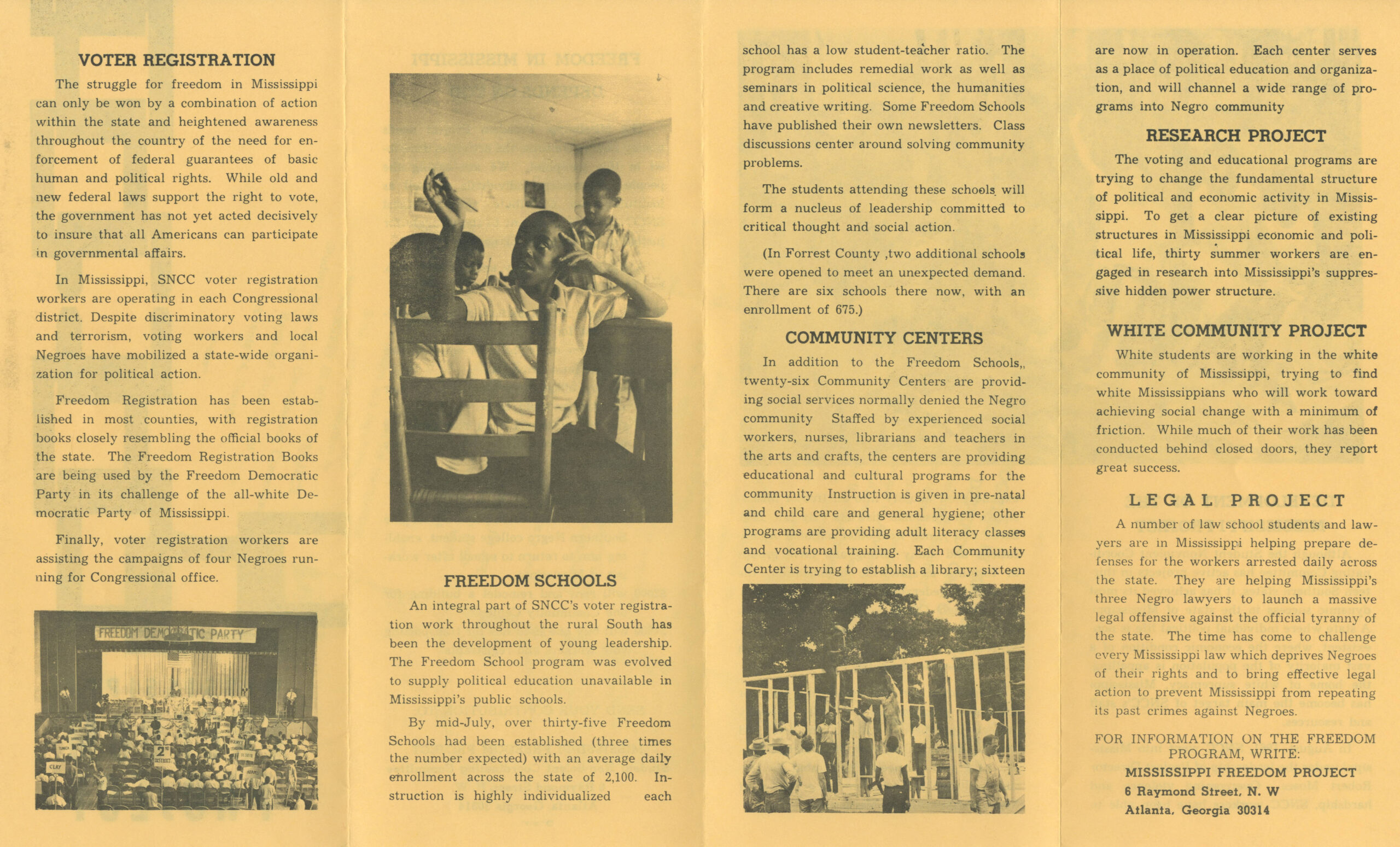 Page 3 of the Mississippi Freedom Project Pamphlet